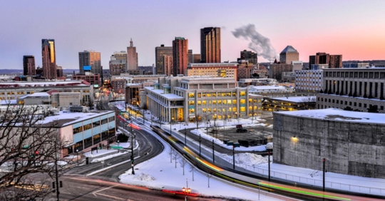 St. Paul skyline during winter
